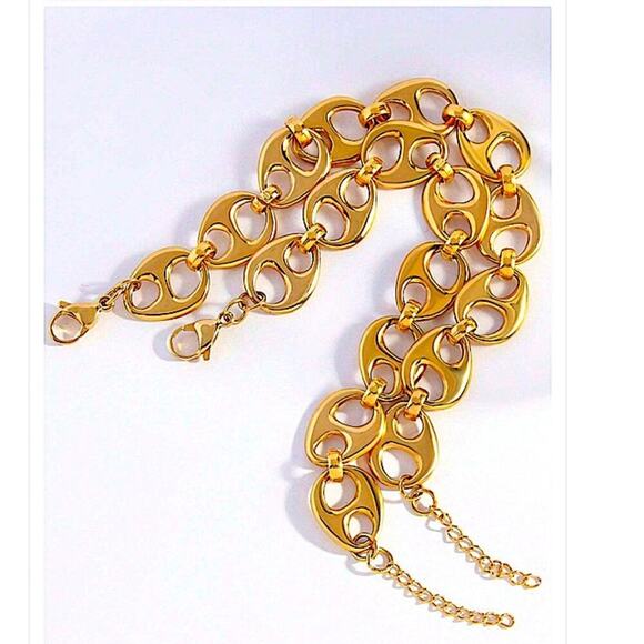 Gold 18K Mariner Pignose Chain Link Bracelet - Picture 7 of 9